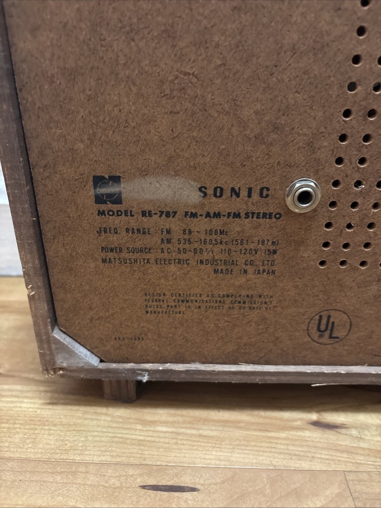 Vtg Panasonic RE-787 Auto Tuning System FM Multiplex Stereo Solid State