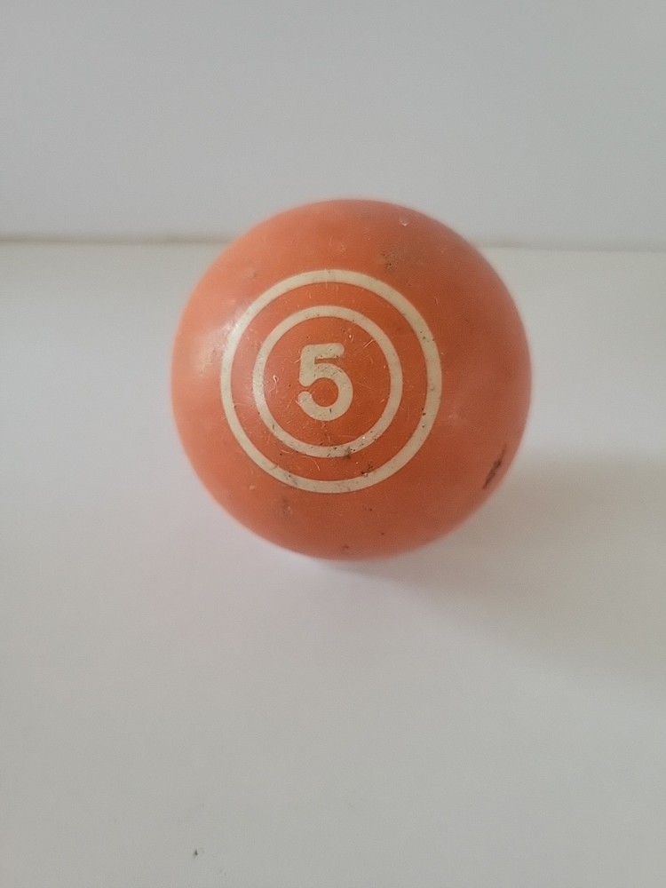 Vintage No. 5 Solid Orange Pool Ball Billiard 2" Replacement (L)