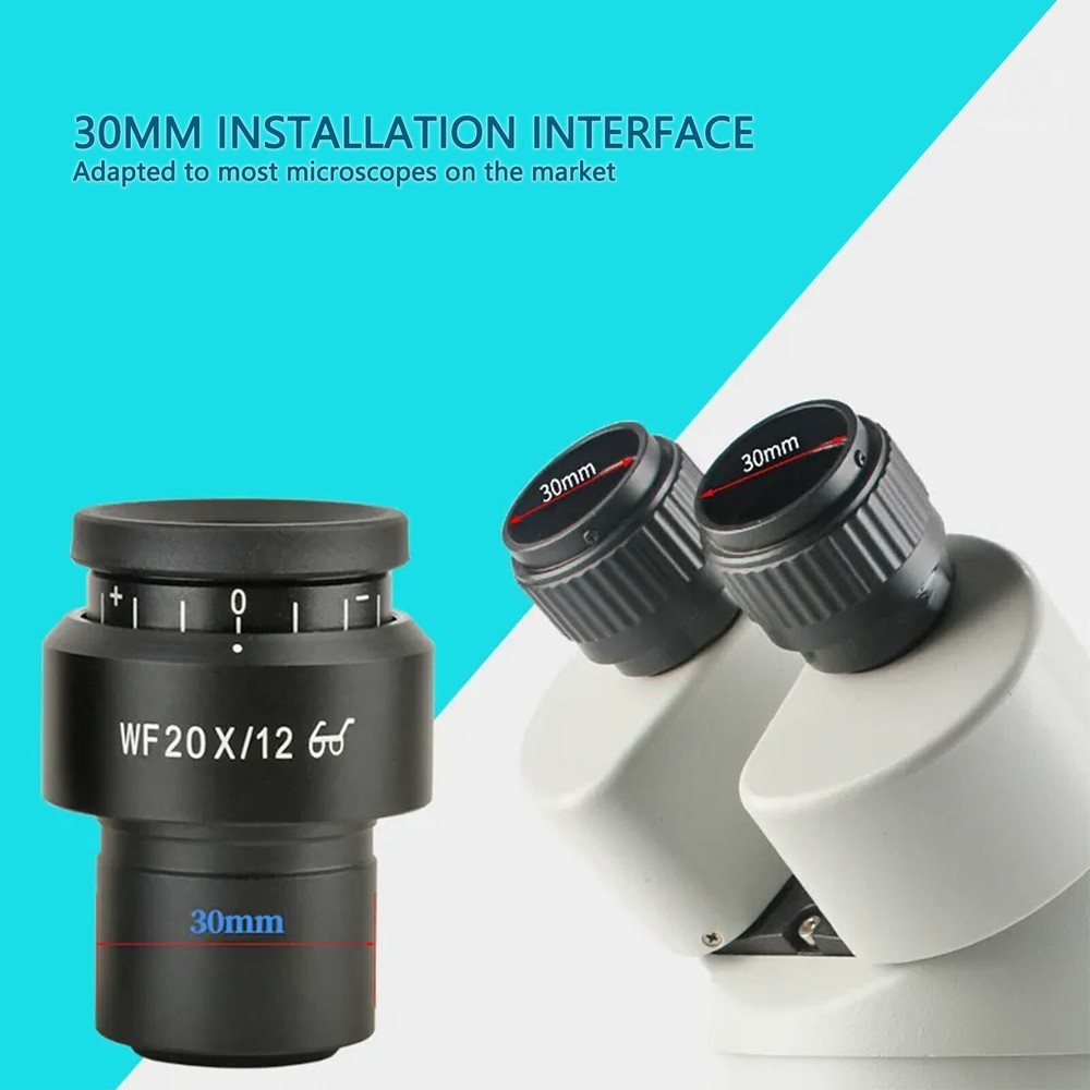 2 Pcs Microscope Eyepiece WF20X Widefield Adjustable Diopter Optical Microscope