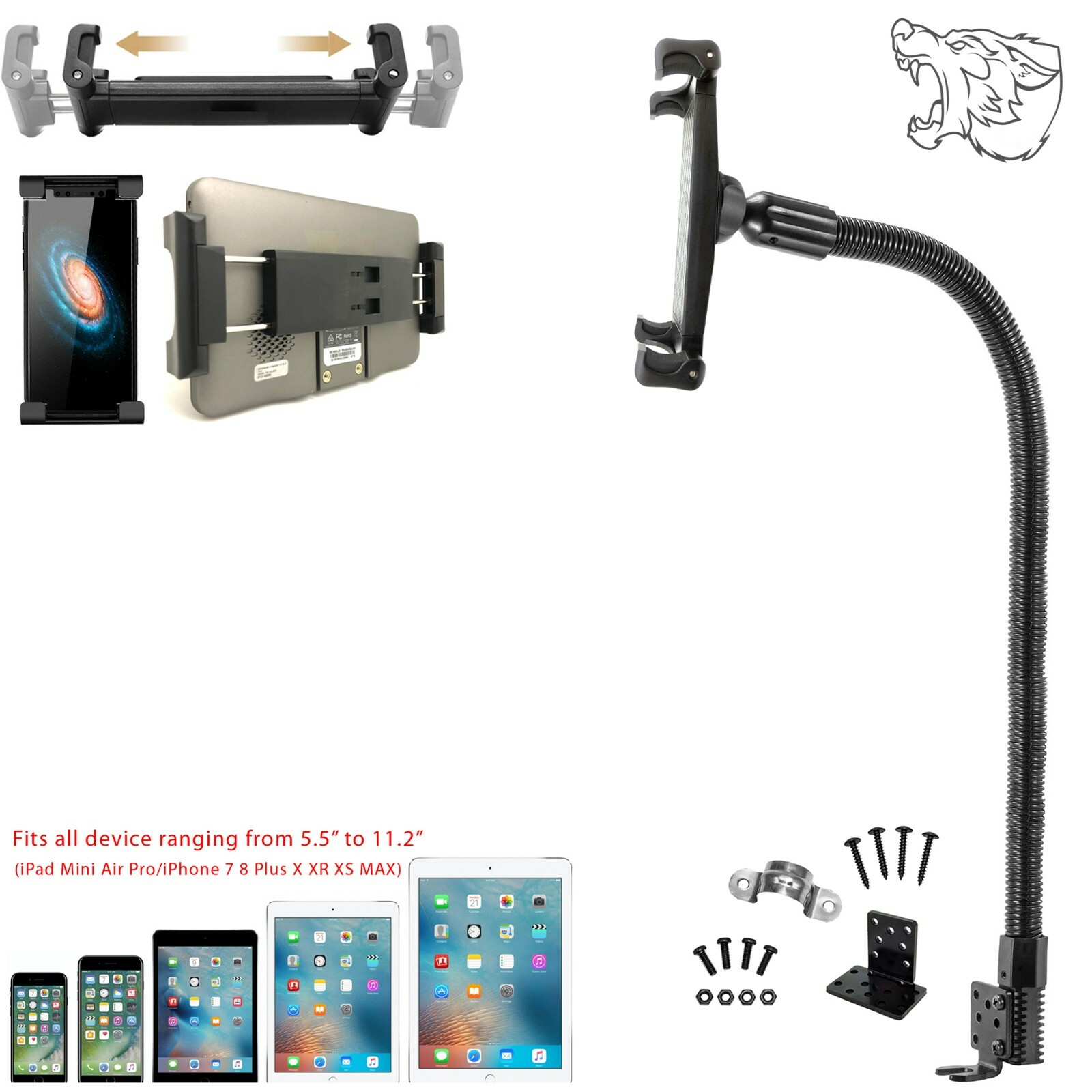 HEAVY DUTY 22" TRUCK Floor Seat Bolt ELD Mount for IPAD PRO AIR GALAXY TABLET