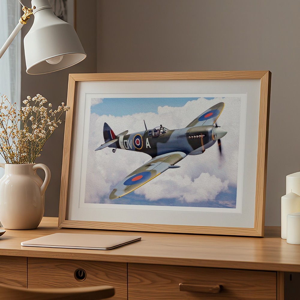 WW2 Spitfire Aviation A3 Artwork Print Poster Militaria Art