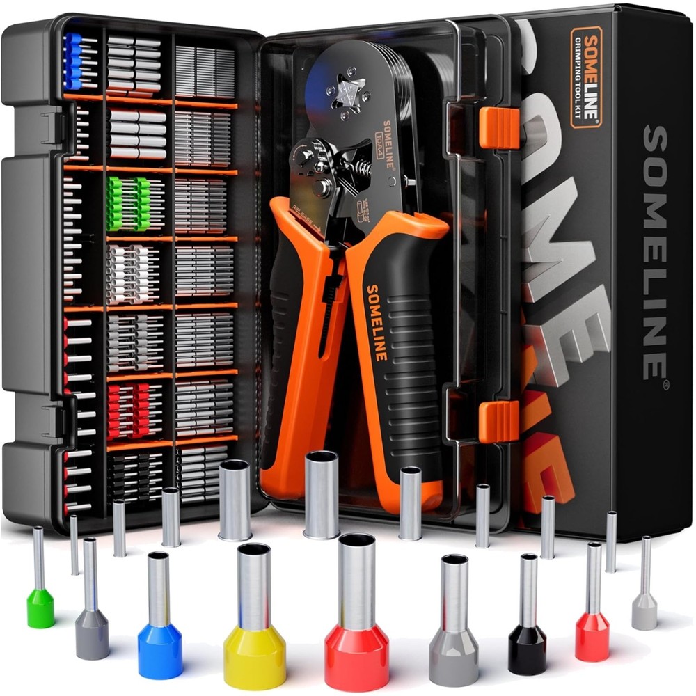 Ergonomic Ferrule Crimping Pliers Set - Complete 18 Sizes for Electrical Use