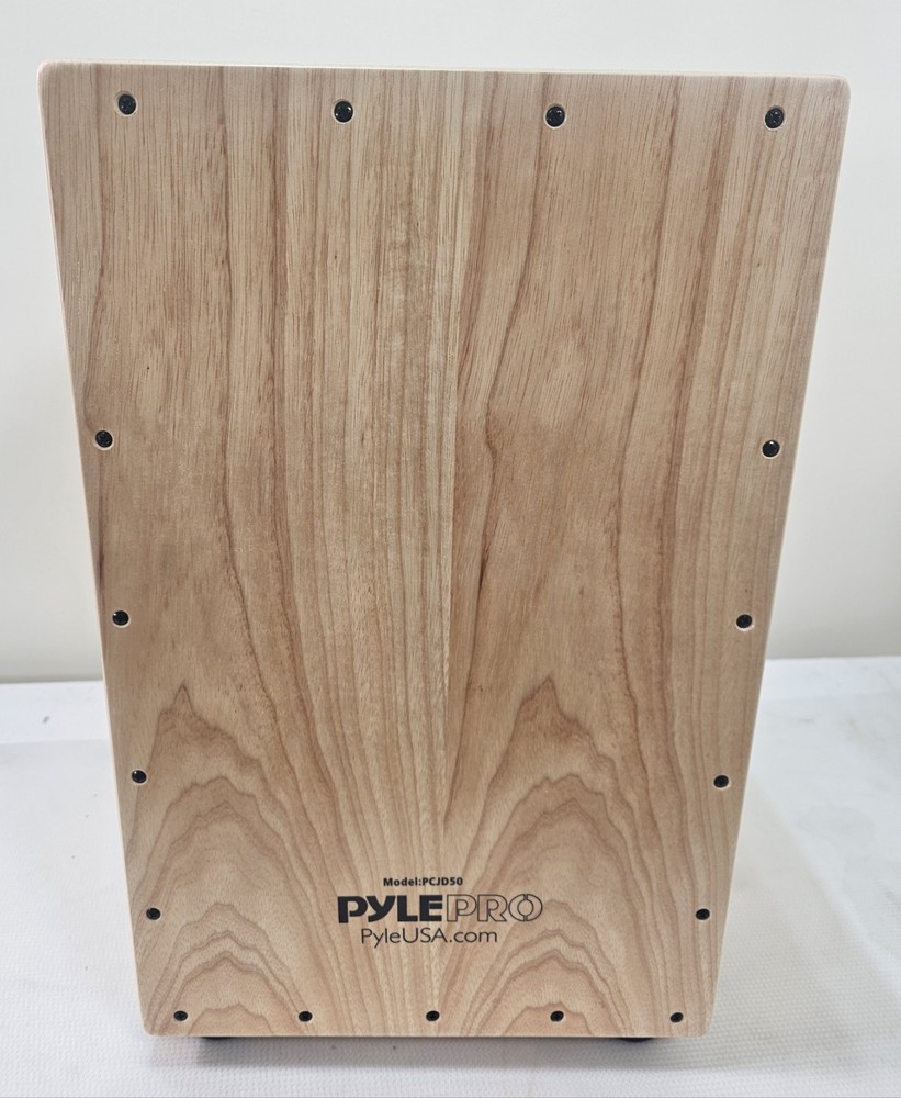 Pyle E-Cajon - Wooden Percussion w Internal Guitar String Electric Pickup PCJD50