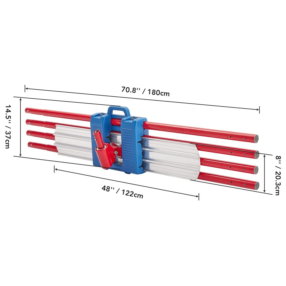 Bull Float Concrete Tools, 48"x8" Aluminum Alloy Concrete Float Tool Round End