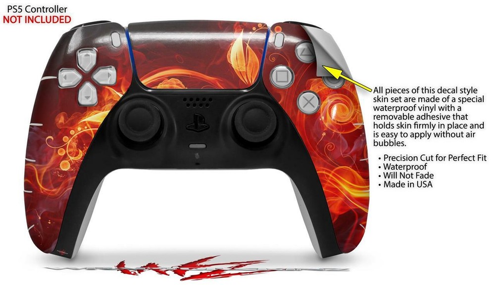 Skin Sony PS5 Controller Fire Flower