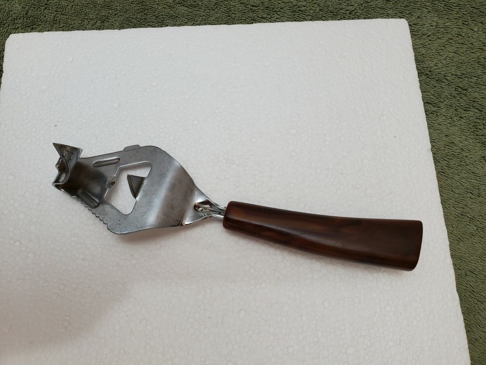 Vintage Multi-purpose Marbled Plastic Handle Can & Bottle Opener 1970's