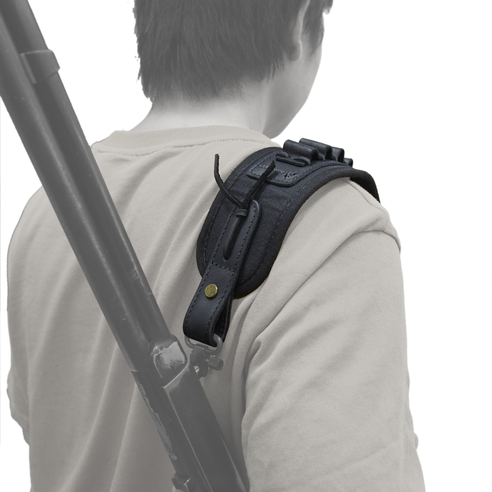 Shooting Combo of Leather Rifle Gun Buttstock Cover with Sling.22LR.357.308 12GA