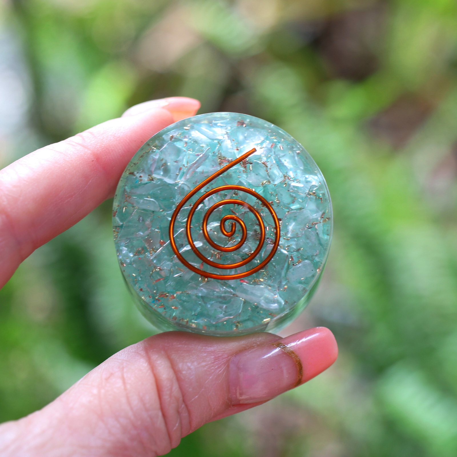 Aquamarine Orgone Tower Buster Powerful EMF & 5G Energy Protection 1.5in