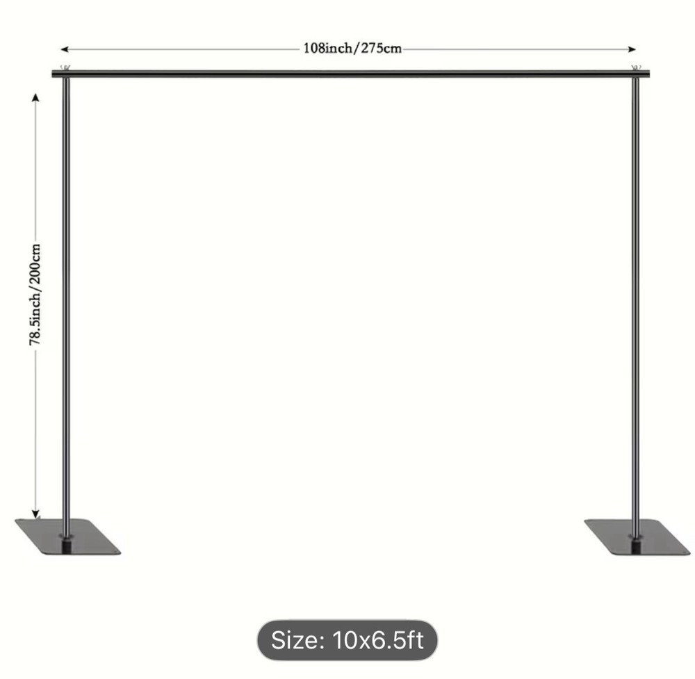 9x6.5ft Adjustable Backdrop Stand Metal Background Support System