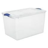 Sterilite Large Storage Bin Clear Plastic Container Latch Lid