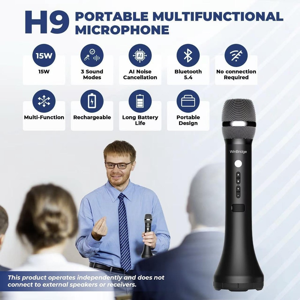 Bluetooth Microphone Wireless Voice Amplifier, Professional Intelligent Noise...