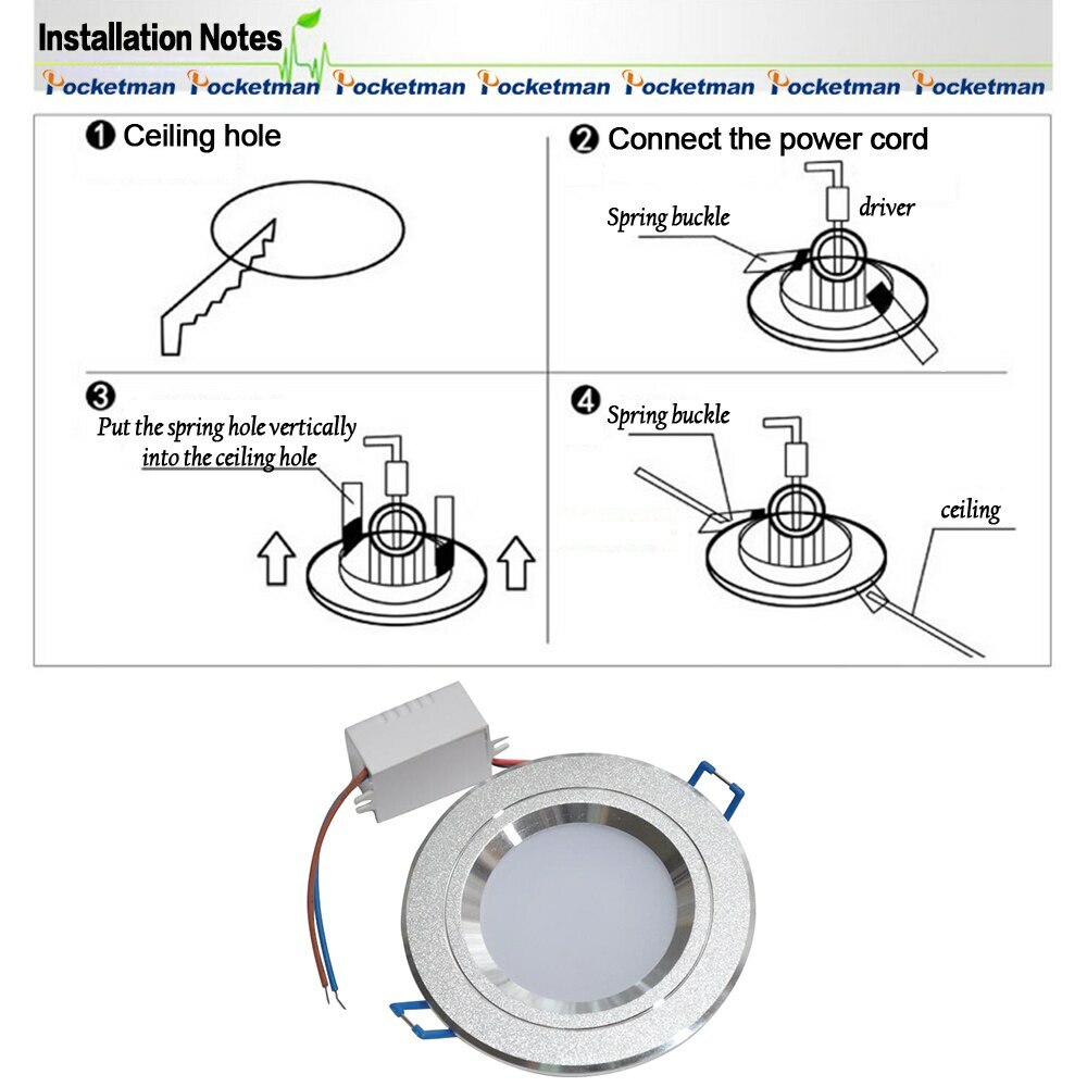 10/20Pcs Dimmable LED Downlight 5W Recessed Spotlight Ceiling Light PanelLight