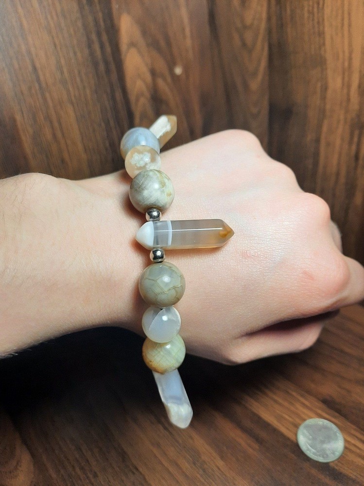 Handmade Crystal Agate bracelet (LG wrist)