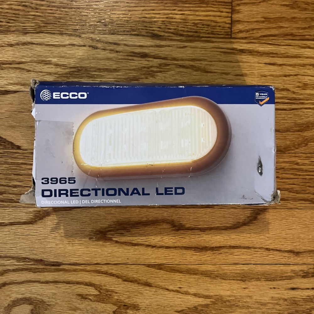 Ecco 3965 LED Flasher Oval Grommet Mount 12VDC 8 Flash Patterns With Plug Amber