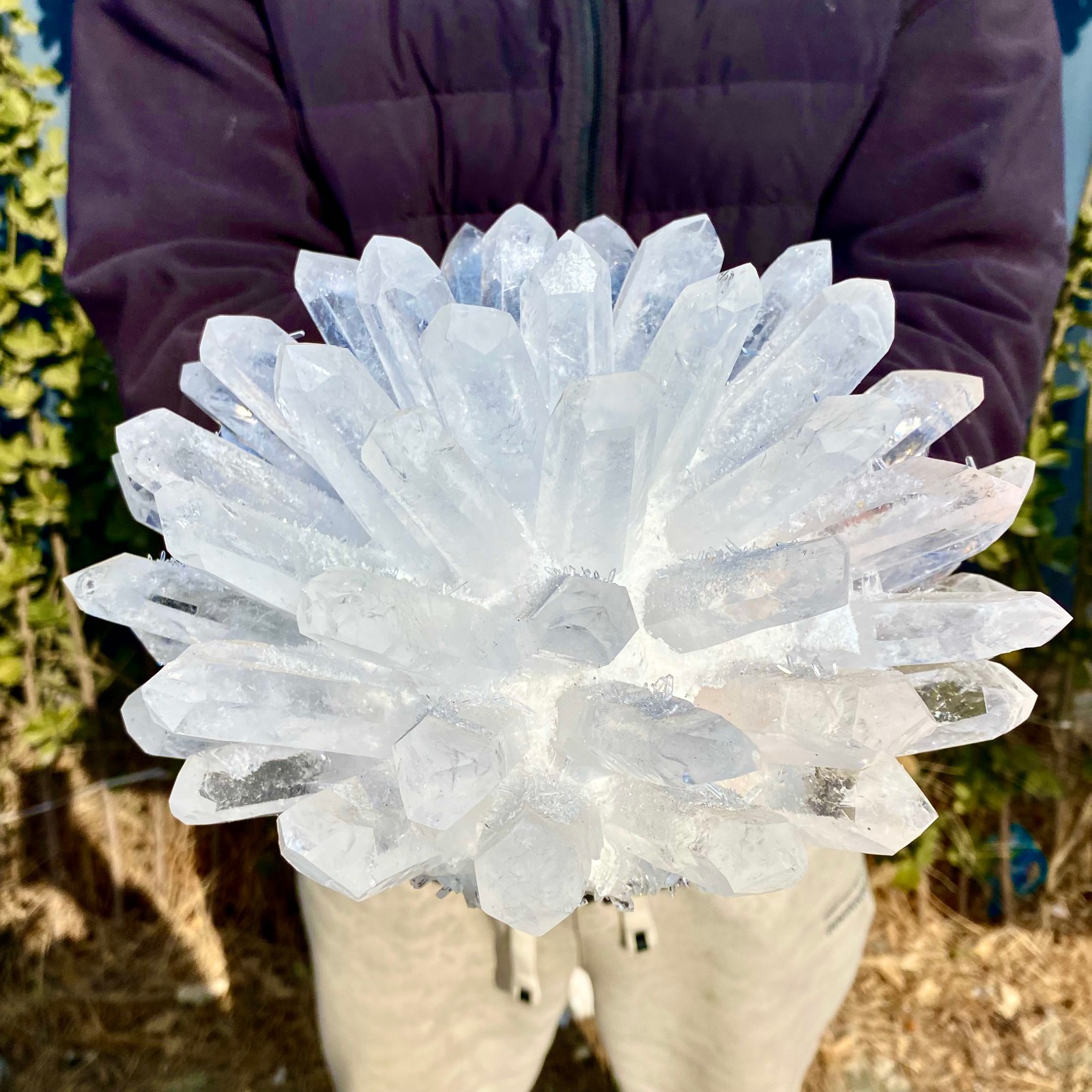 9.98LB New find white phantom crystal quartz cluster mineral specimen healing