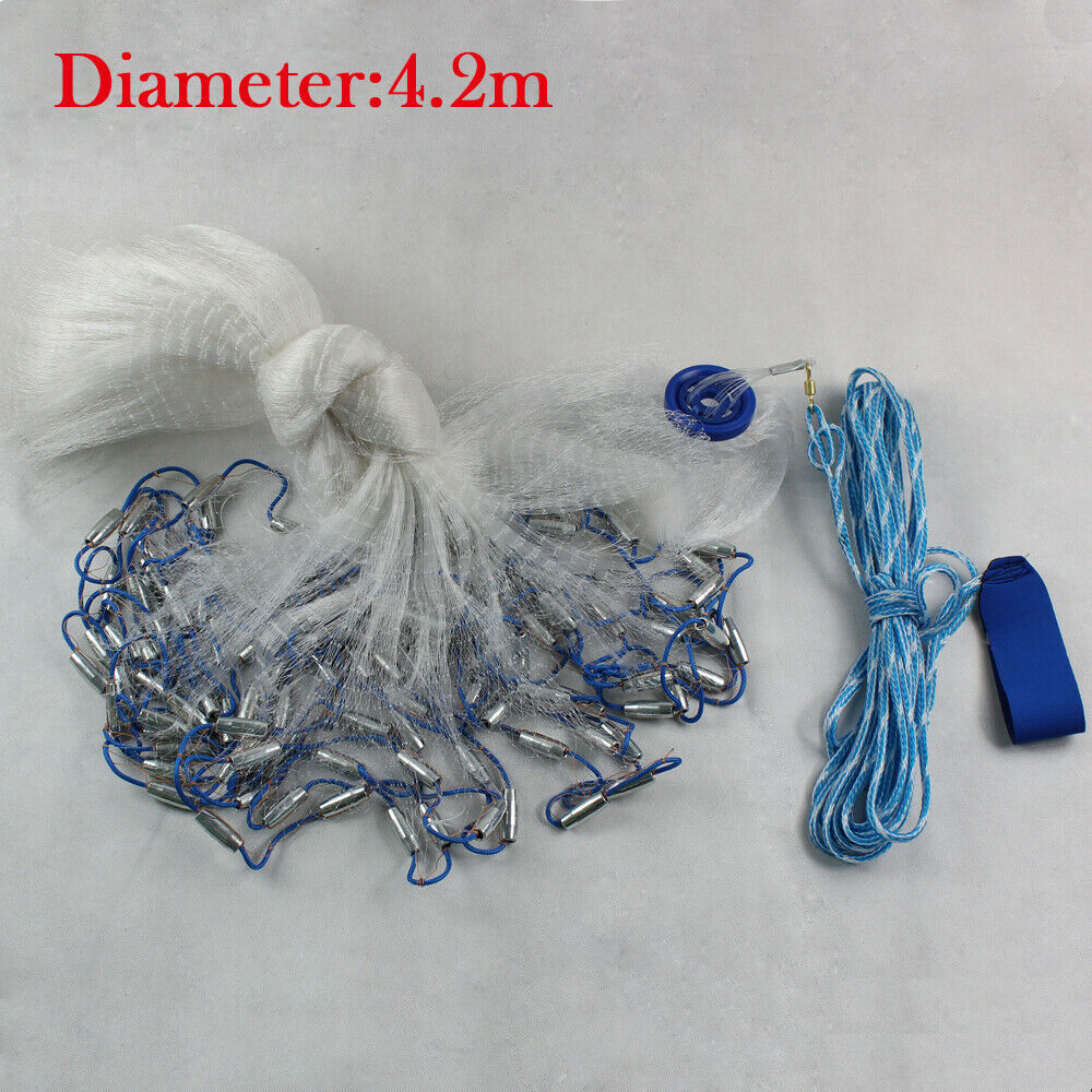 14ft Cast Net Quick Throw Mesh，Mesh Fishing Catch Net