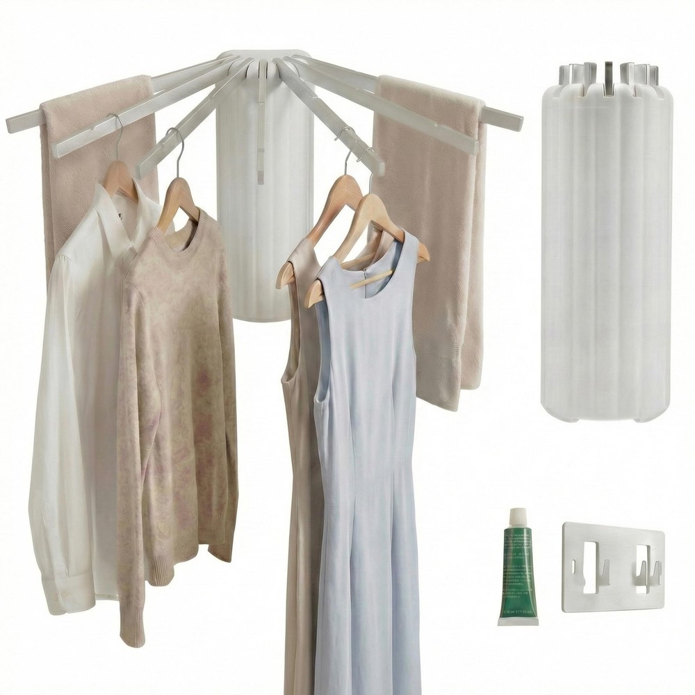 Wall-Mounted Drying Rack Clothing Foldable, Space-Saving Laundry Drying Rack ...