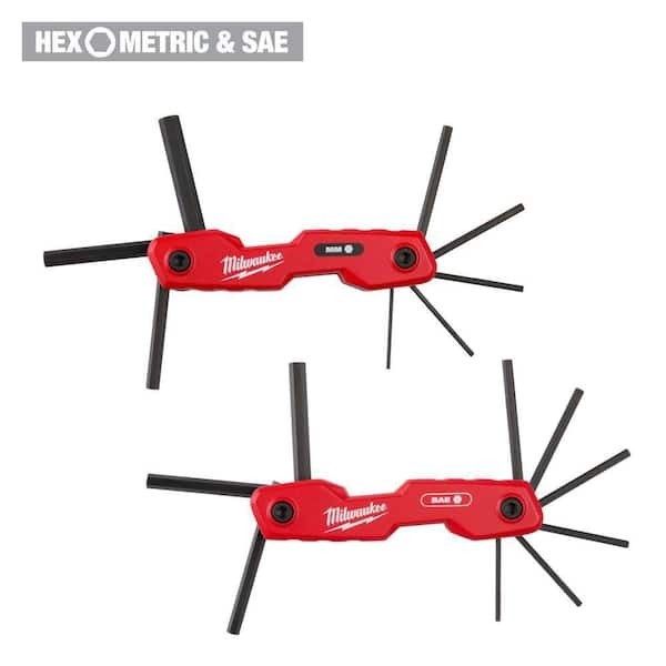 Milwaukee 2-Piece 17-Key Folding Hex Key Sets - SAE/Metric