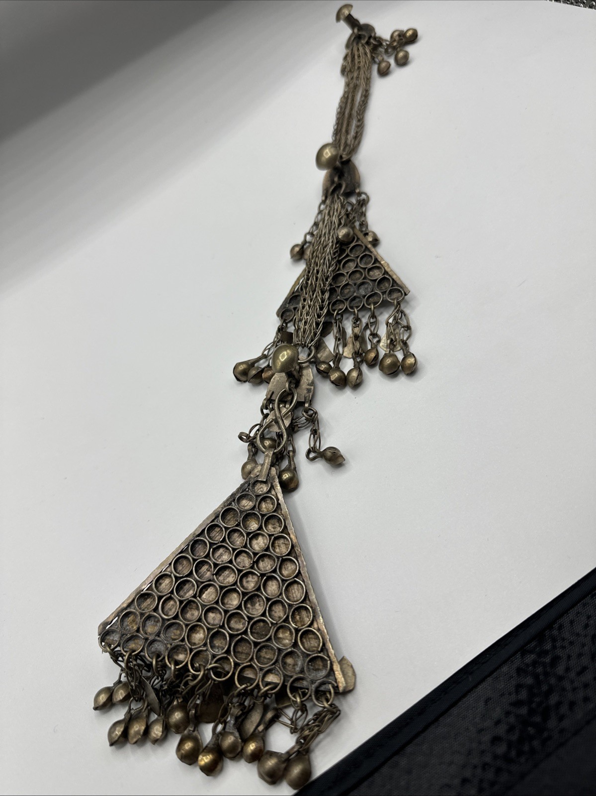 Vtg Tribal Kuchi MultiStones and Alpaca Hair Piece. Sonorous rattling.See pics.