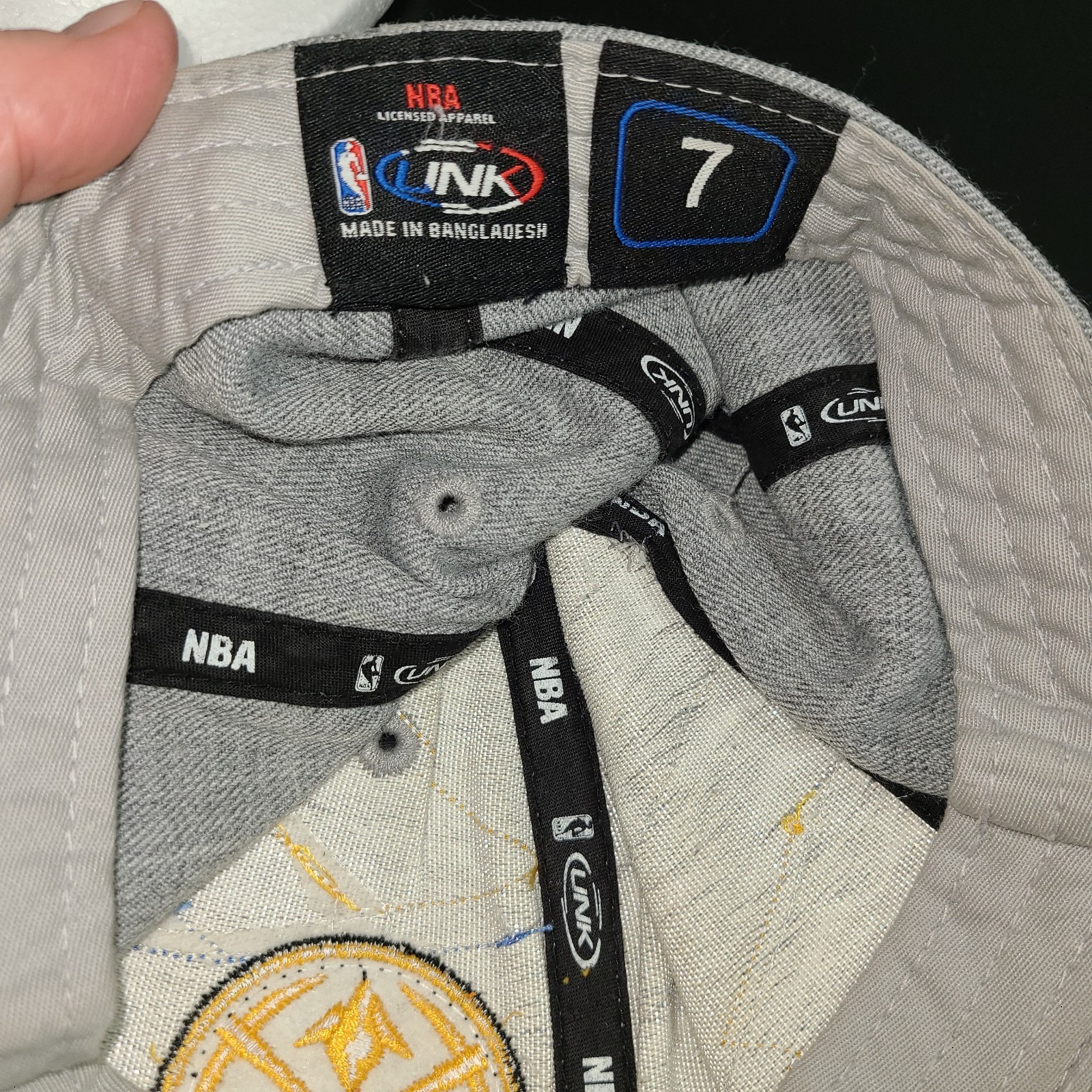 Denver Nuggets NBA Vintage Logo Cap Hat Altitude Authentics Sz 7 Fitted Gray