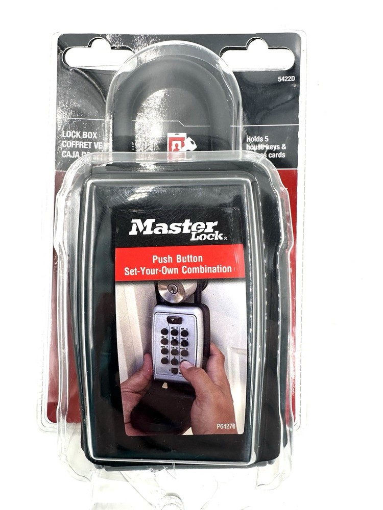 Master Lock Lock Box Combination Push Button Portable Key Safe New Open Box