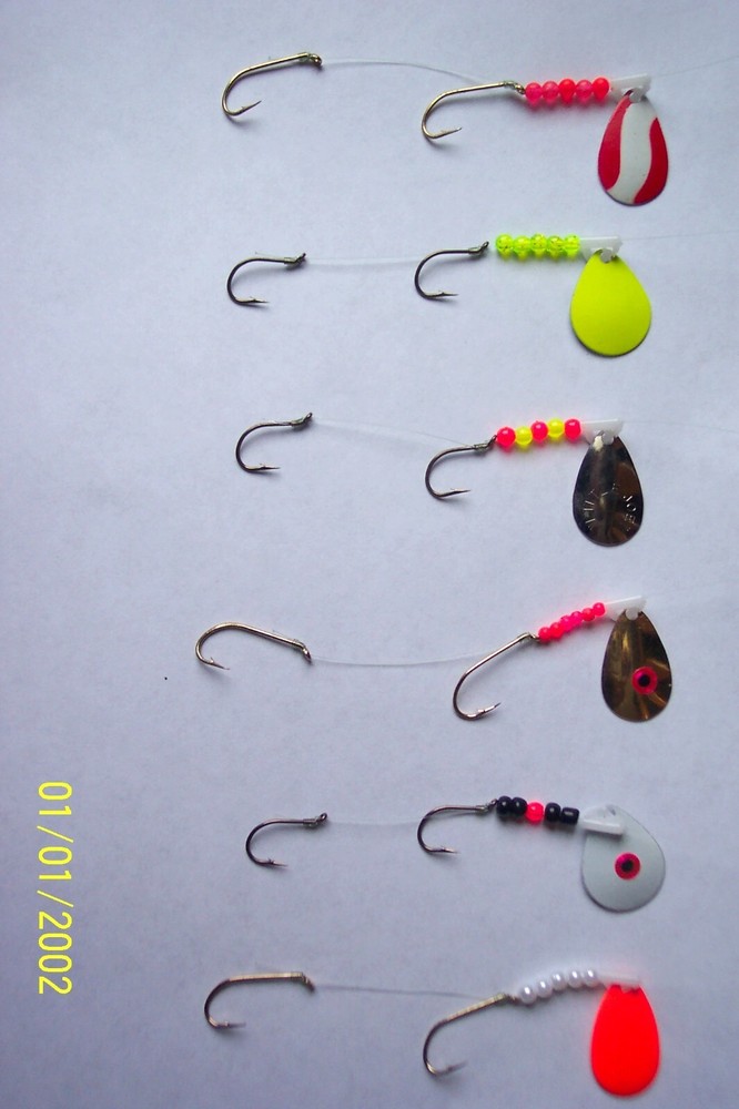 12 Walleye Spinners 6 Crawler Harness 6 Single Hook Rigs