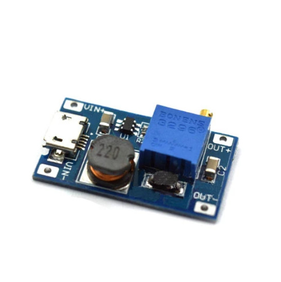 2A booster board DC-DC boost module input 2/24V rise 5/9/12/28V adjustable 2577