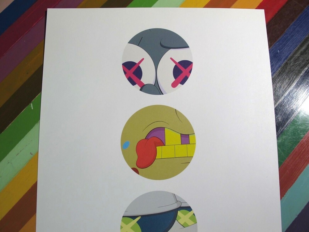 vtg KAWS art show print - working process transparency worksheet finished v2