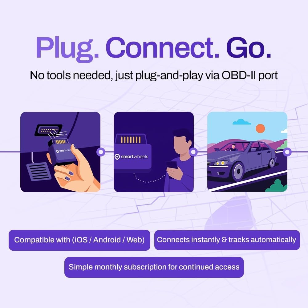 SmartWheels GPS Tracker for Vehicles - Real Time Location Tracking, Route...