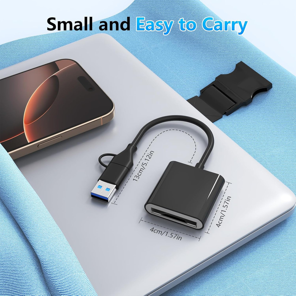 CFexpress Type B Card Reader with USB 3.2 (Gen 2) 10Gbps, USB-C&USB-A 2-in-1 Typ
