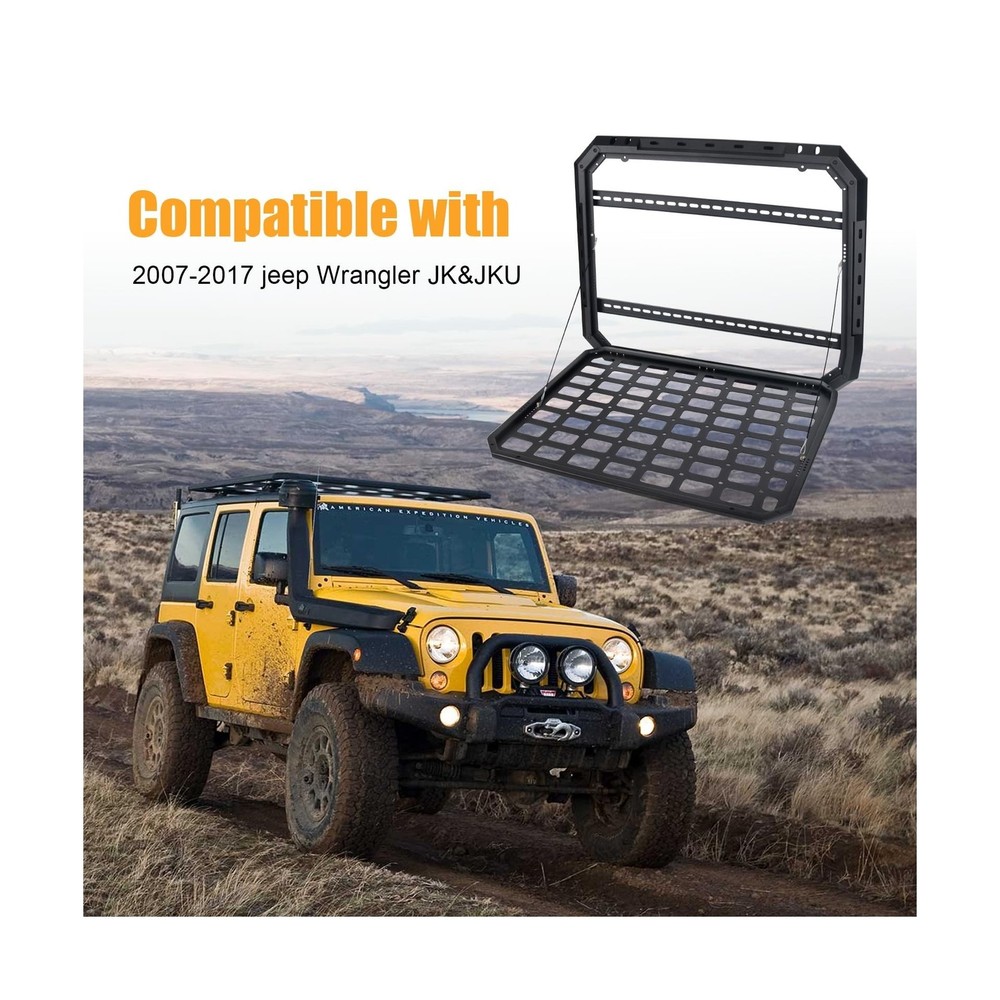 Multifunctional Rear Window Storage Panel Compatible with 2007-2018 Jeep Wran...