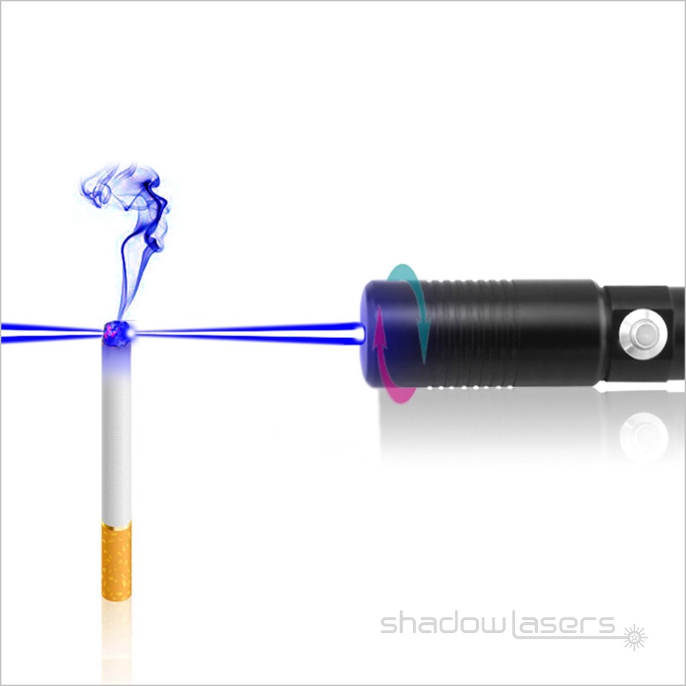 Adjustable Focus Blue Laser Pointer 450nm Flashlight Visidle Beam Light+Case US