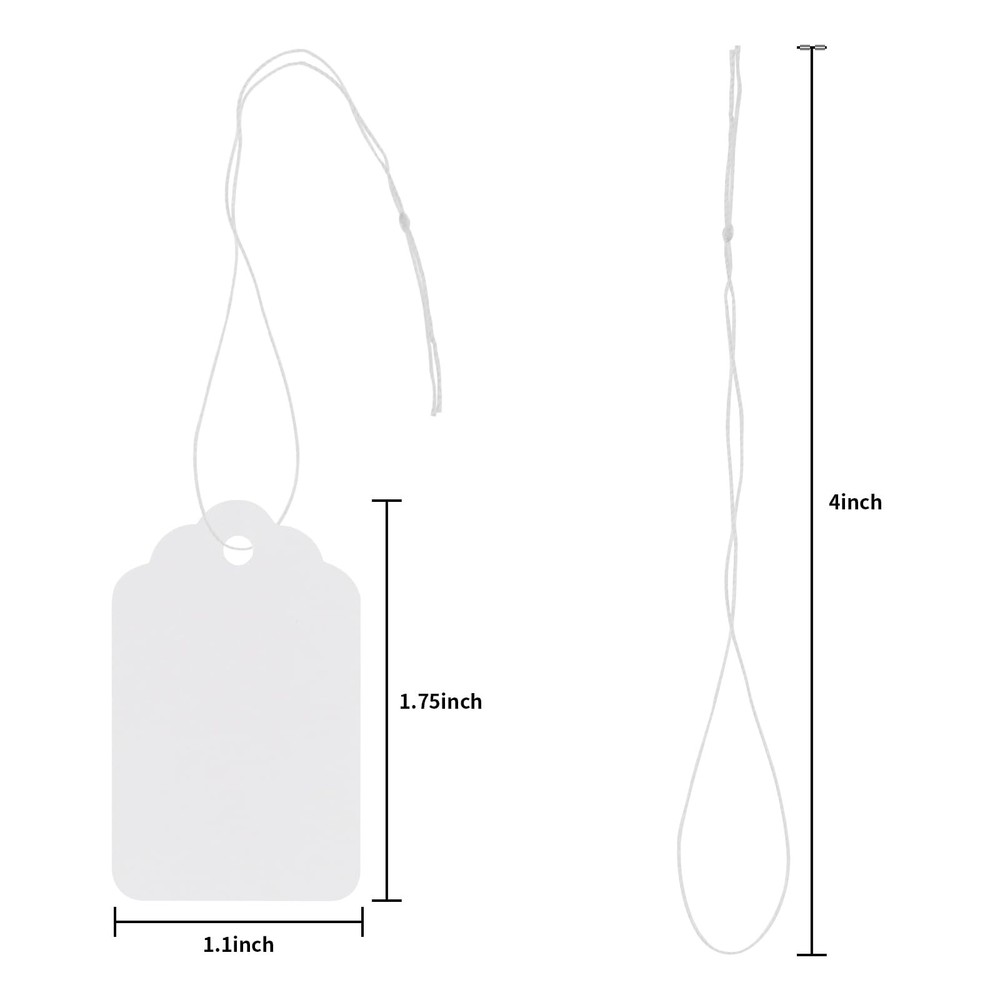 White Price Tags with String Mailing Shipping Tag Label set 1000 PCS