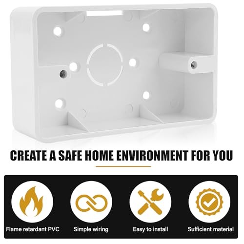 6 Pcs Electrical Box, Switch Outlet Box, Single Gang Electrical Box, 2-Position
