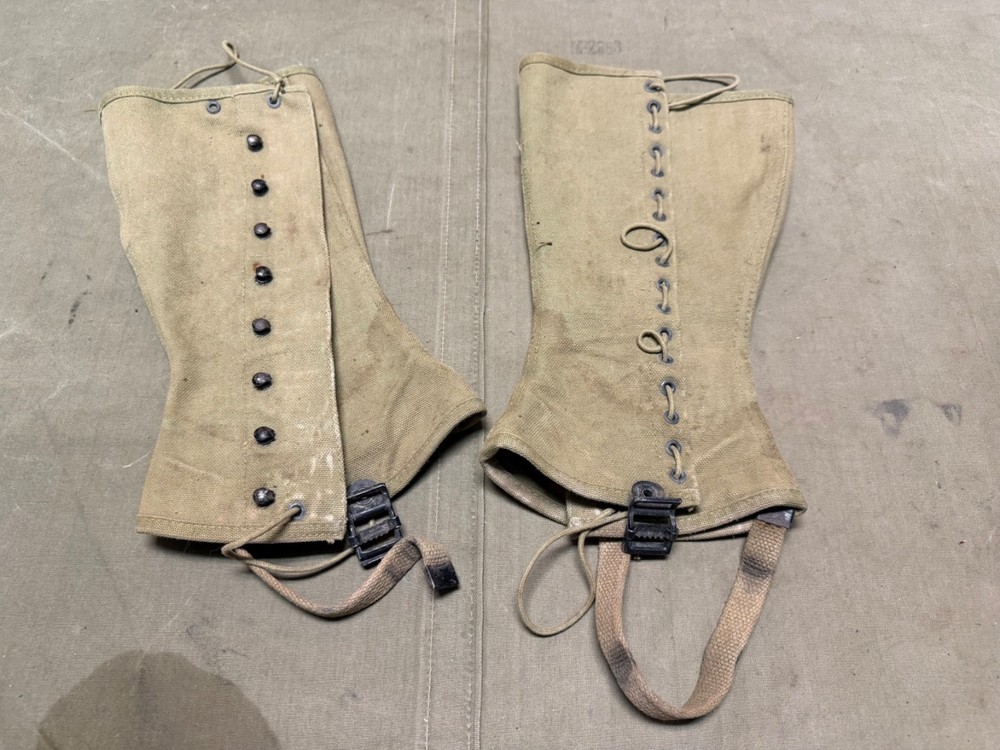 ORIGINAL WWII US ARMY M1938 FIELD LEGGINGS W/ LACES- SIZE 3R SAVING PRIVATE RYAN