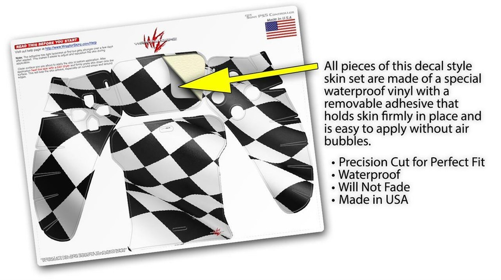 Skin Sony PS5 Controller Checkered Racing Flag