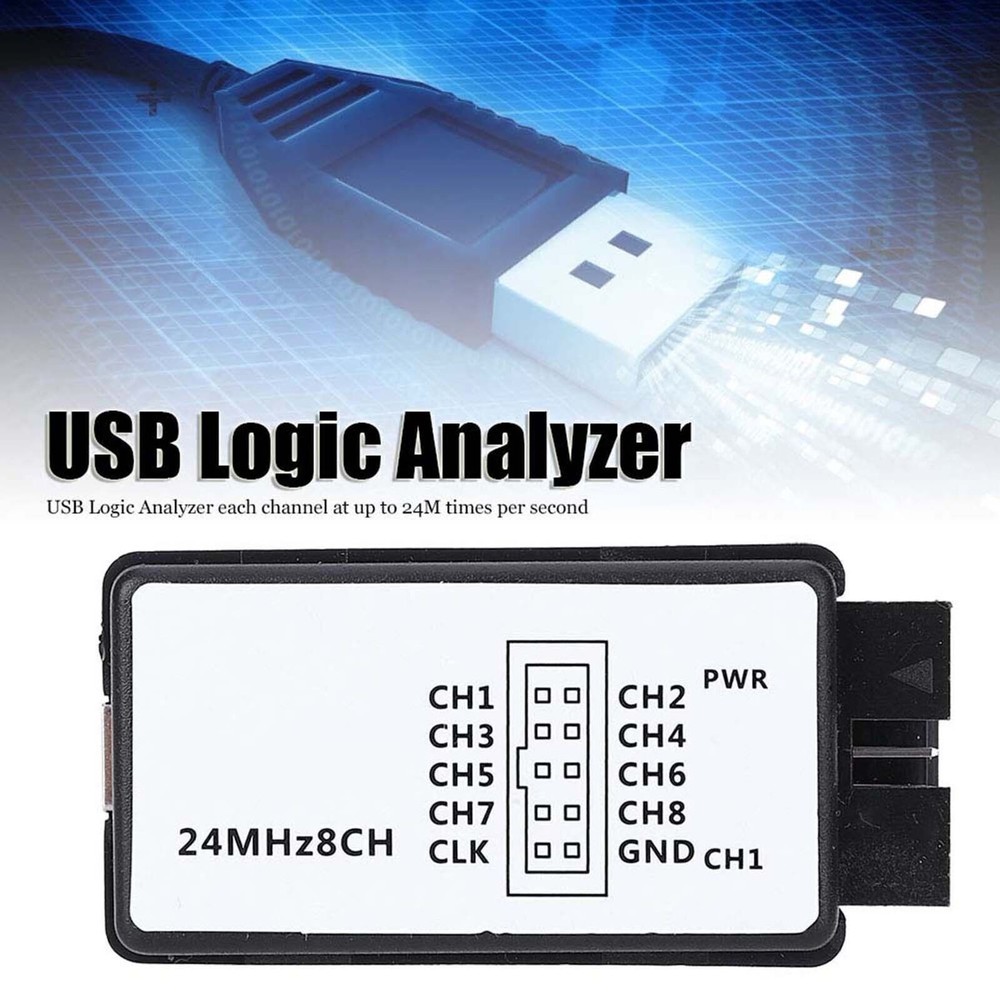 USB Logic Analyzer Device Set Mini Digital Pocket Size 8 Channel Input Memory