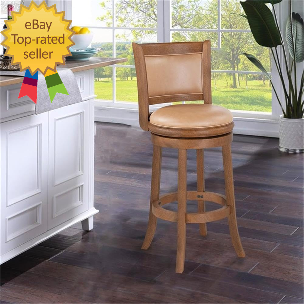 Augusta Swivel Bar Stool Chestnut Wire Brush