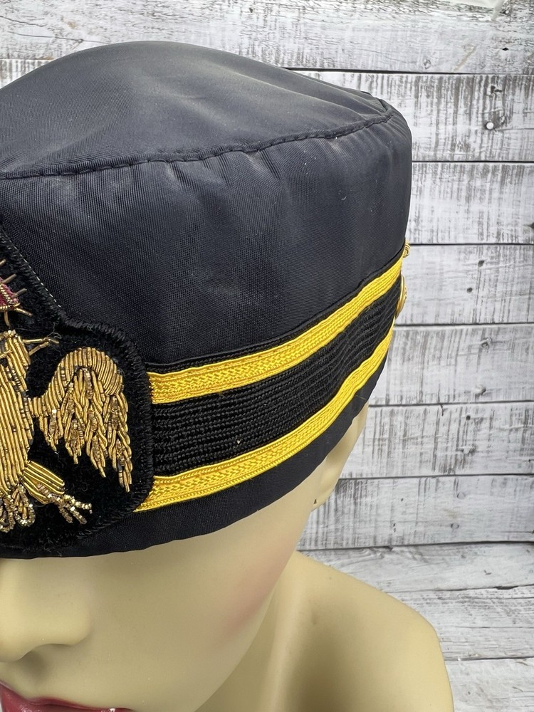 Vintage Freemason Masonic Hat 32nd Degree Scottish Rite Double Eagle Cap AS-IS