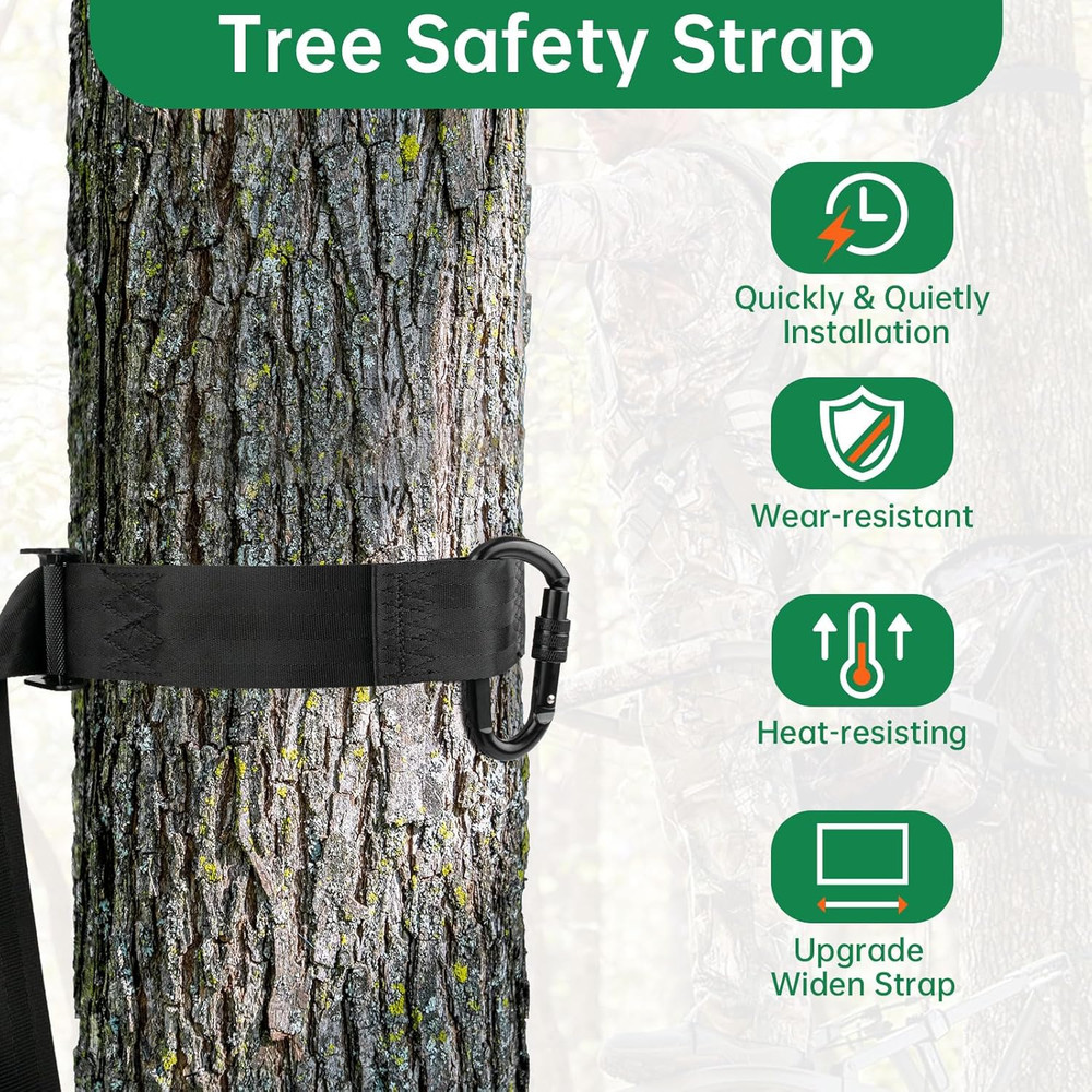 Quick-Connect Tree Strap for Hunter Safety System, Climbing Tree Stand Hunting H