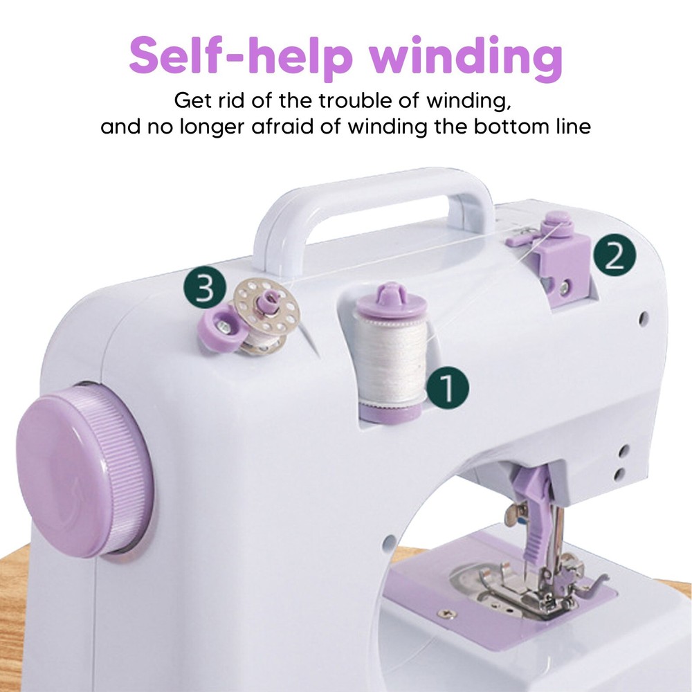MINI Electric Portable Sewing Machine Crafting Handwork Mending Machine 12 Modes
