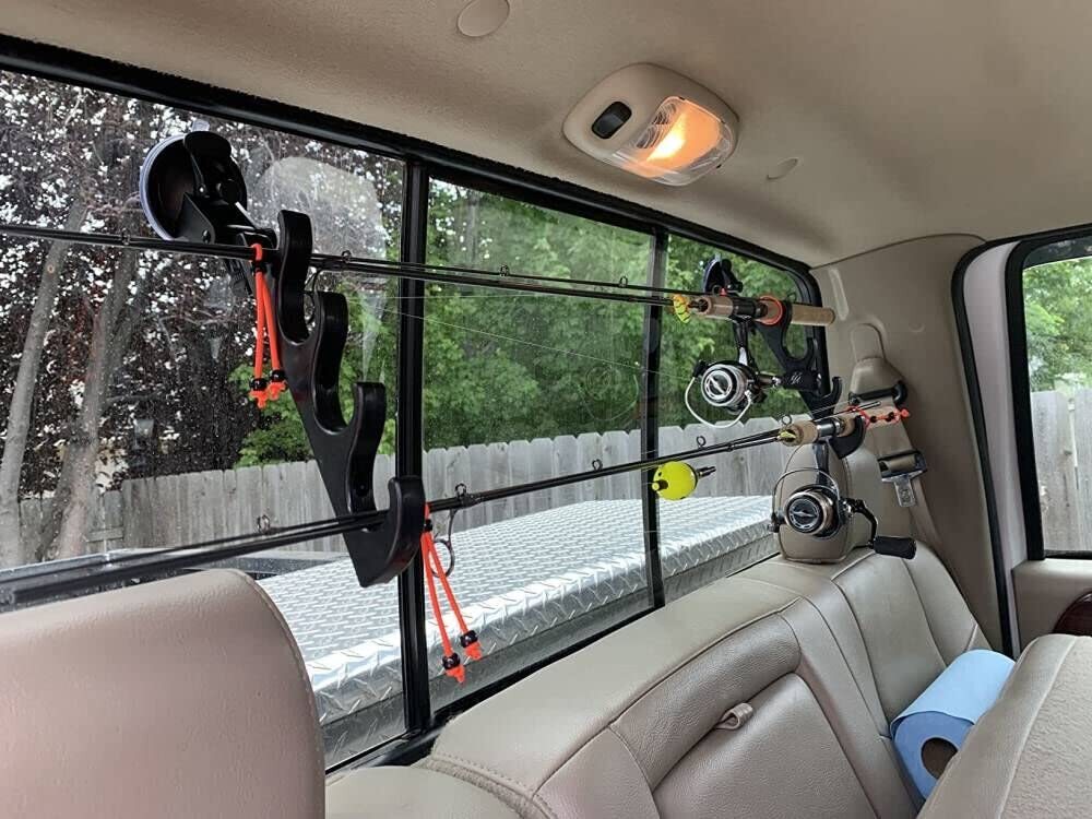 Adjustable Horizontal Fishing Rod Storage Rack Holder with Suction Cups