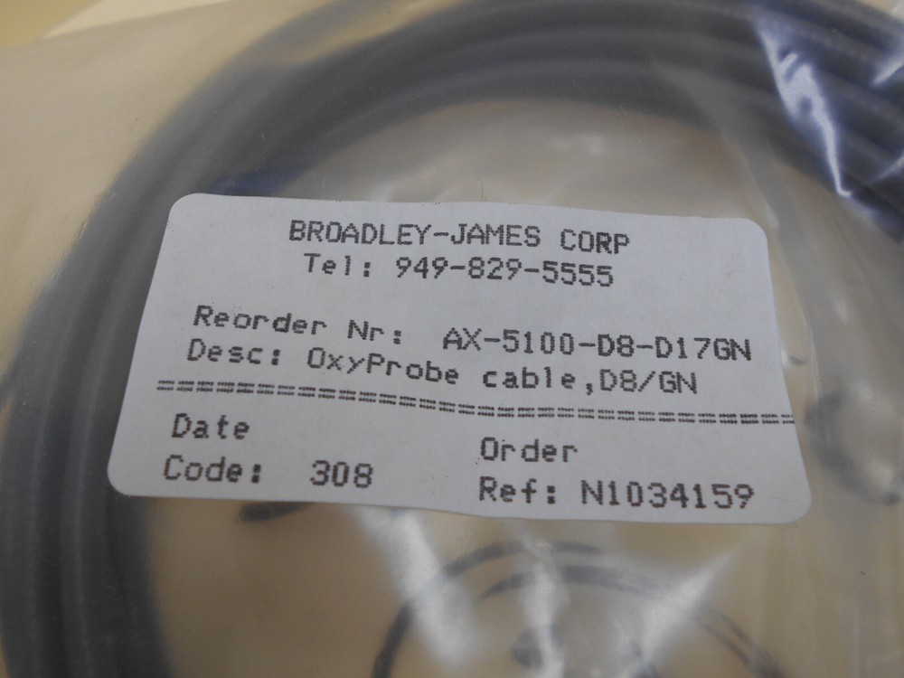 BROADLEY JAMES AX-5100-D8-D17GN D8/GN OXYPROBE CABLE