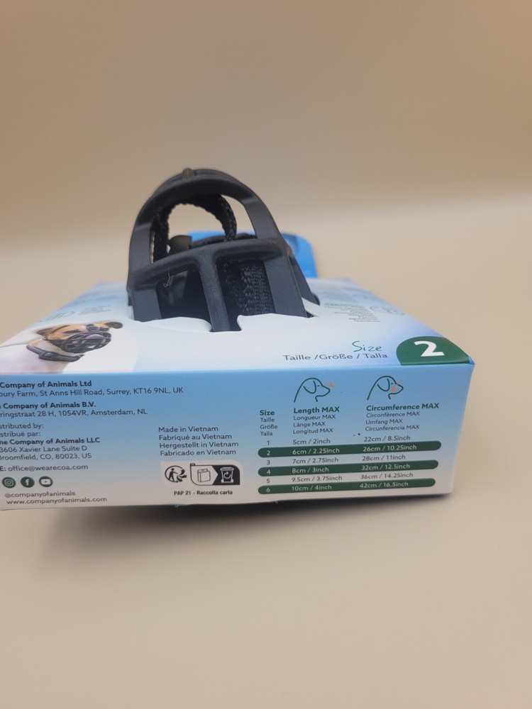 Baskerville Ultra Muzzle for Dogs - Size 2 - Adjustable & Comfortable - New