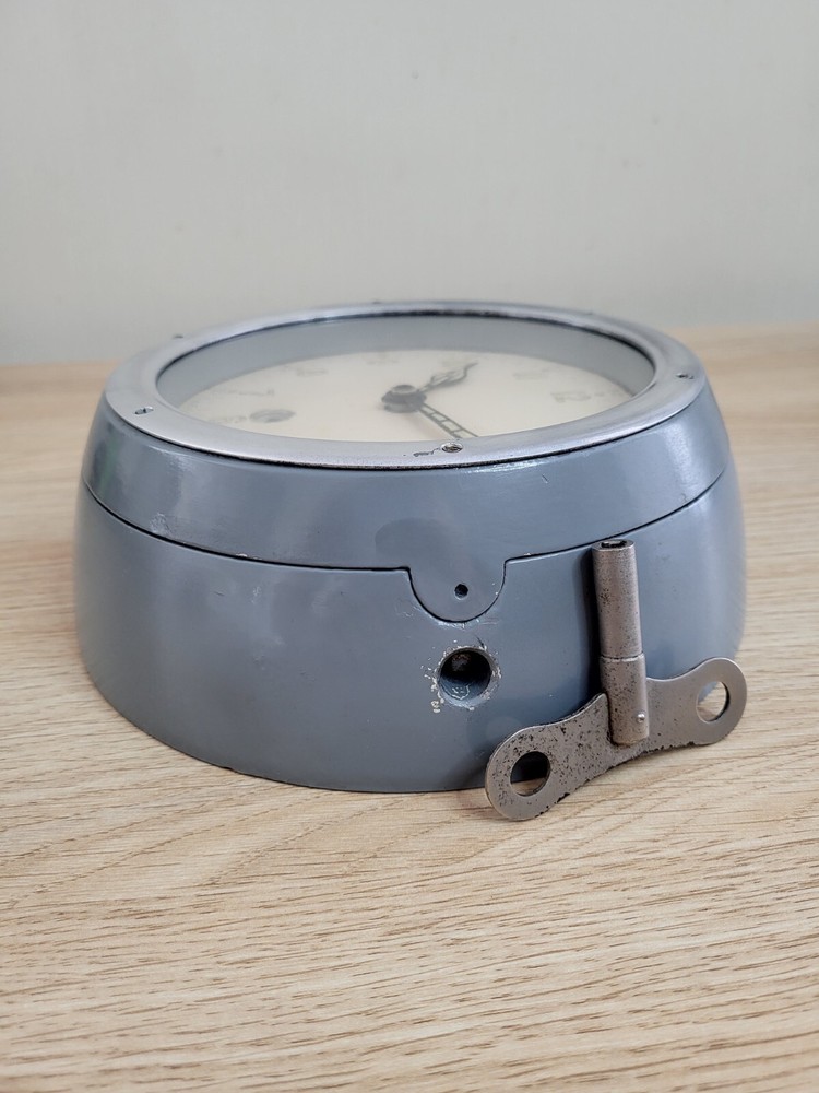 Vintage Soviet Navy Ship Clock USSR Maritime Mechanical Wall Timepiece