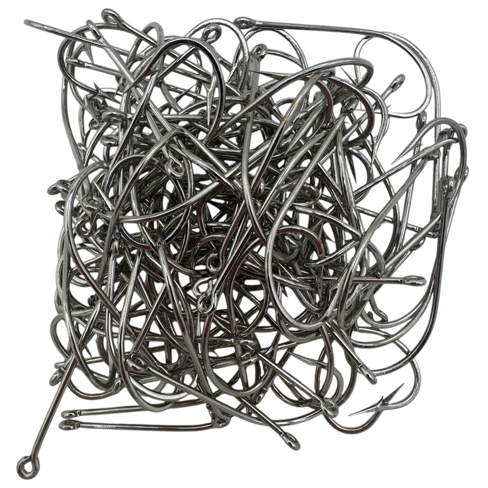 (100 COUNT) Eagle Claw 4/0 L253 Lazer Sharp Nickel Spinnerbait & Buzzbait Hooks