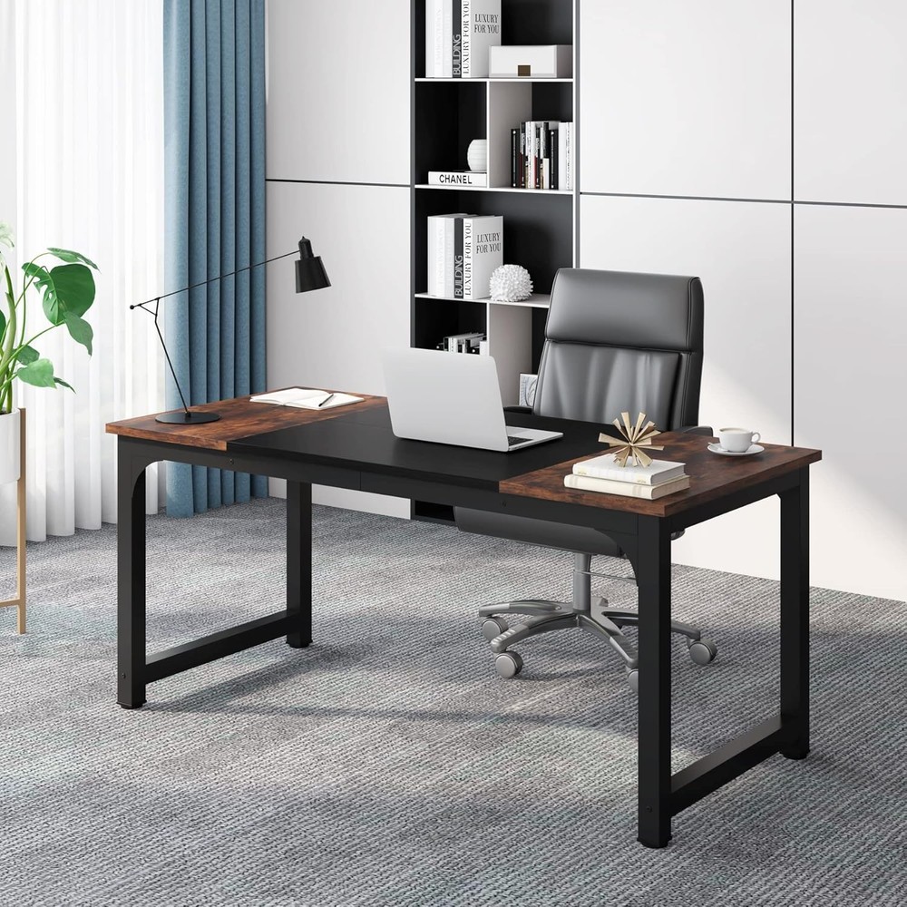 63” Executive Desk Large Office Computer Desk W/ Thicken Frame Modern Simple