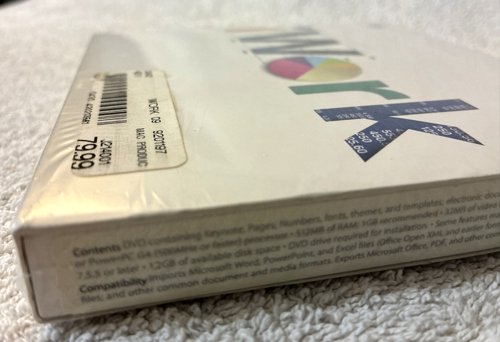 Apple iWork '09 (Retail) - Full Version for Mac MB942Z/A New Sealed