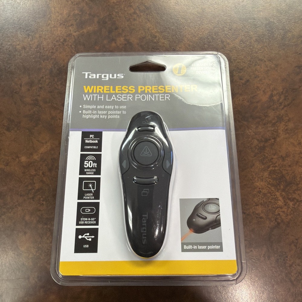 Targus AMP16US Wireless Presenter w/Laser Pointer 50ft Range NIP. *Read descptn*