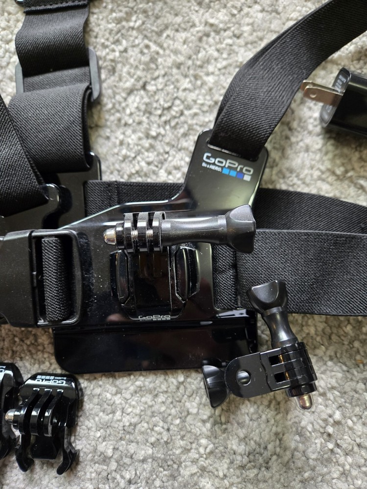 Gopro Hero 4 With Case Different Backs. Wearable Mount W/ Different Attachments